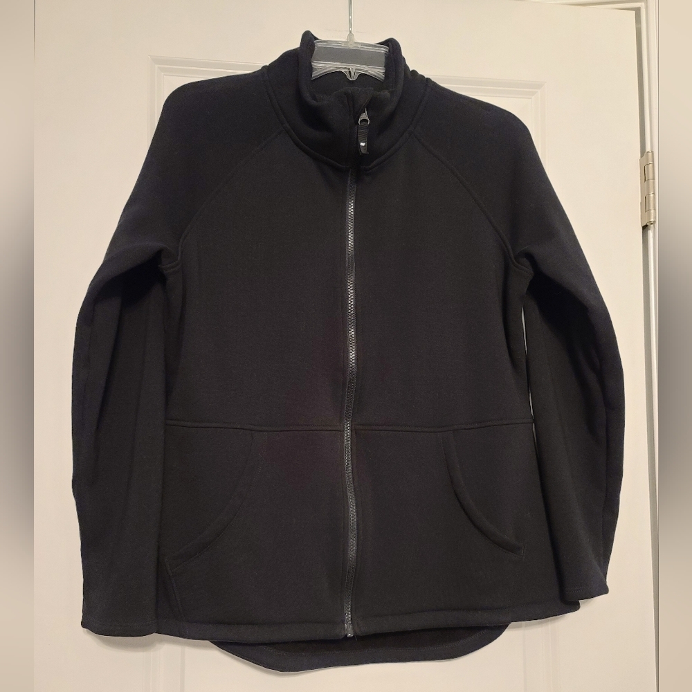 Women's Skechers Full Zip-Up Lightweight Black Fleece Jacket, Size L, EC